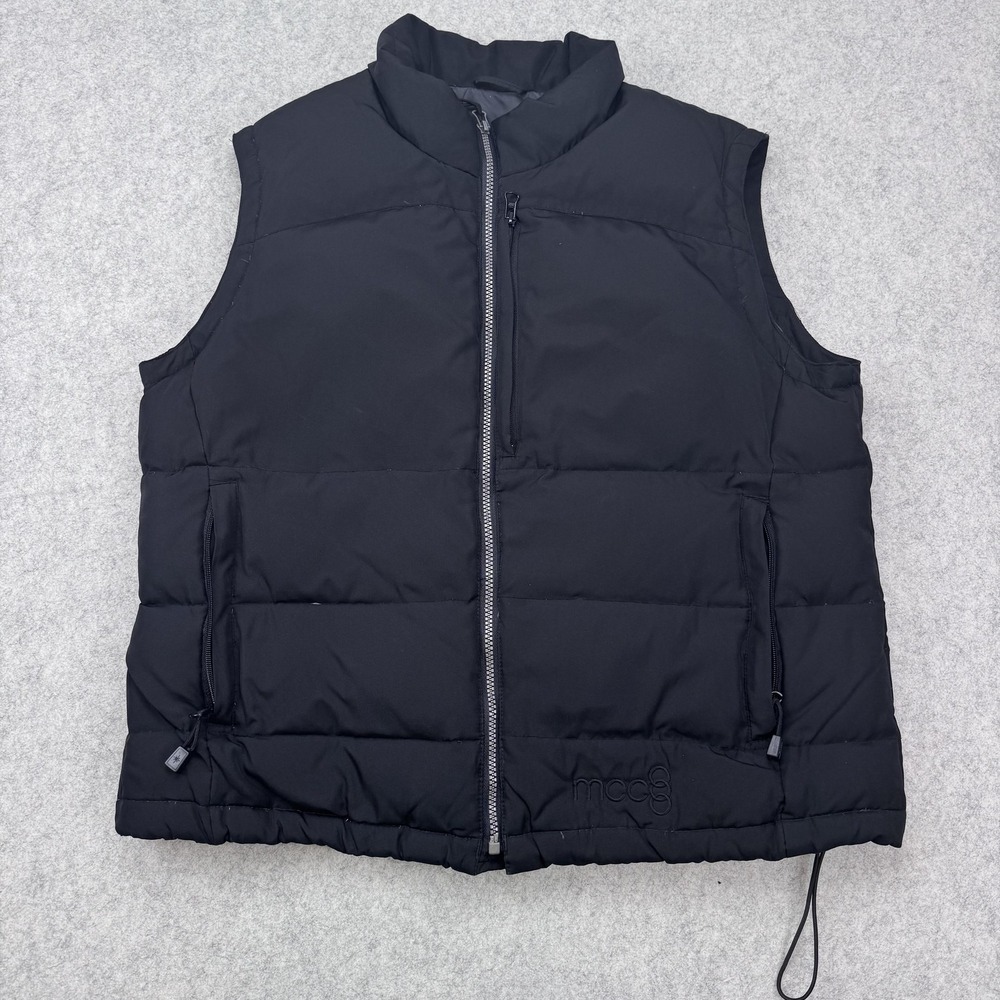 North End Vest Womens XL Black Quilted Down Puffer Full Zip Outdoor Warm Pockets